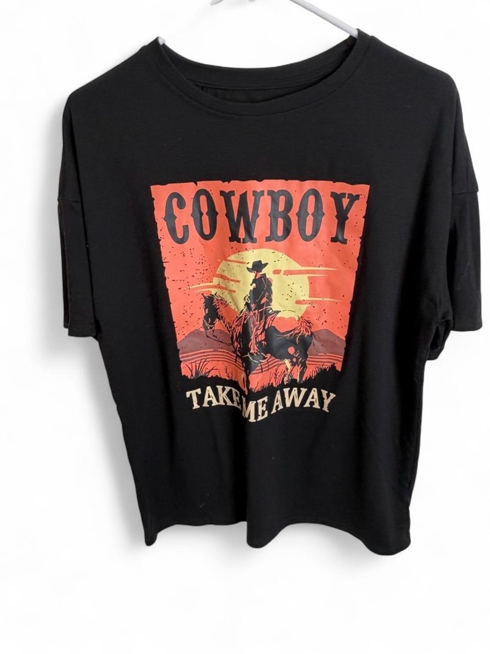 Black 'Cowboy Take Me Away' Graphic Tank Top - Picture 1 of 4